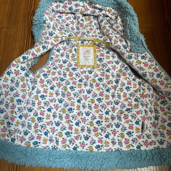 Mini Boden light blue fleece hooded vest SIZE 4-5 - Picture 2 of 4